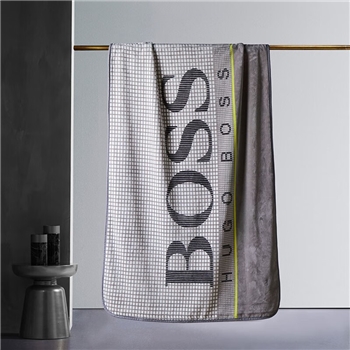 BOSS LOGO 格纹毯灰1400*1900mm HBMT-015L